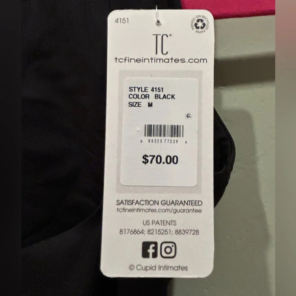 TC Fine Intimates Black Firm Control Open Bust Bodysuit Women’s Size M NWTS - Picture 4 of 8